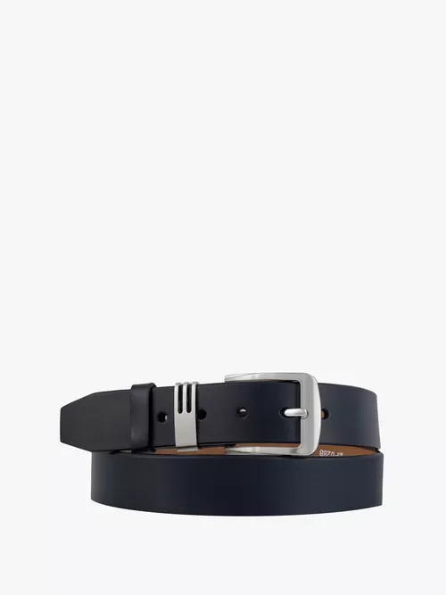 Granatowy pasek ze skóry licowej