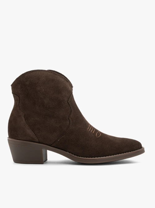 Ciemnobrązowe botki welurowe