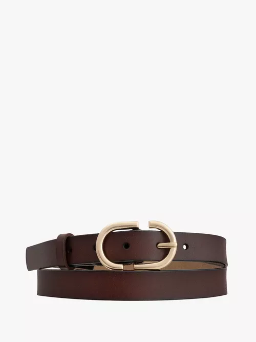 Brązowy pasek ze skóry licowej