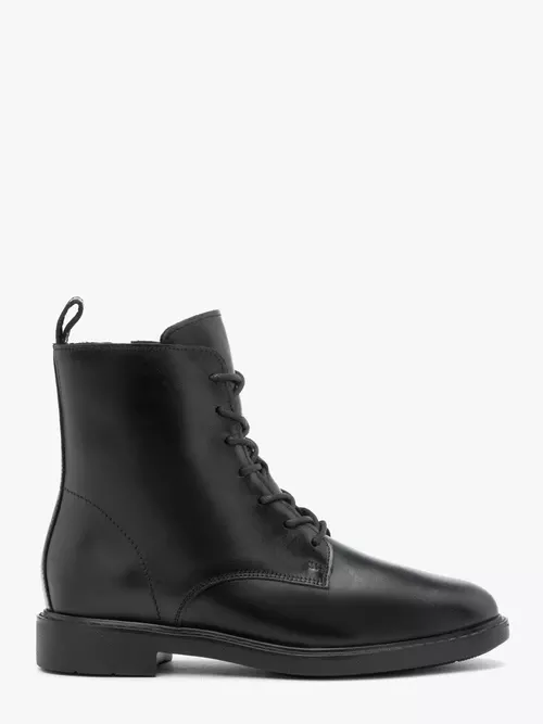 Czarne trzewiki ze skóry licowej