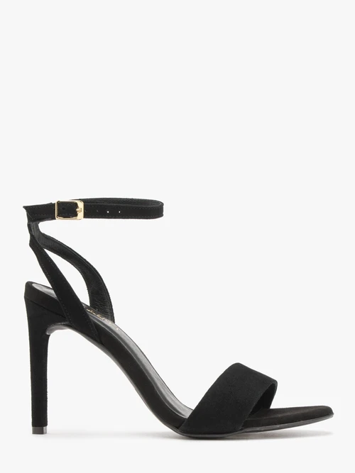 Czarne sandały na wysokiej szpilce