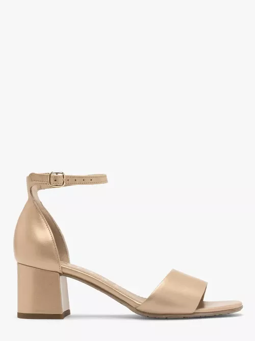 Złote sandały na obcasie