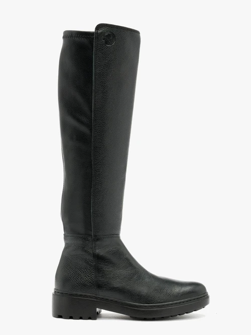 Czarne kozaki z elastyczną cholewką