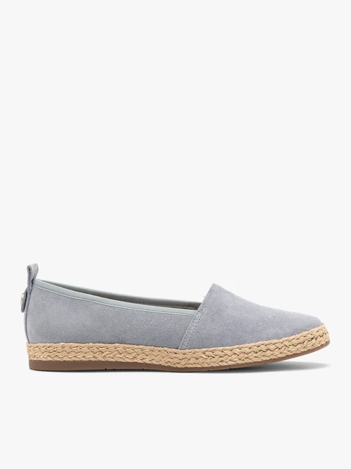 Niebieskie espadryle ze skóry welurowej
