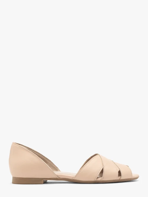 Beżowe sandały peep toe