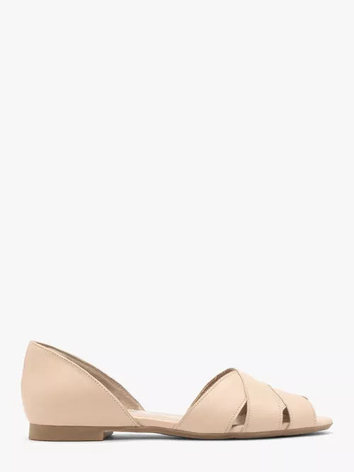 Beżowe sandały peep toe