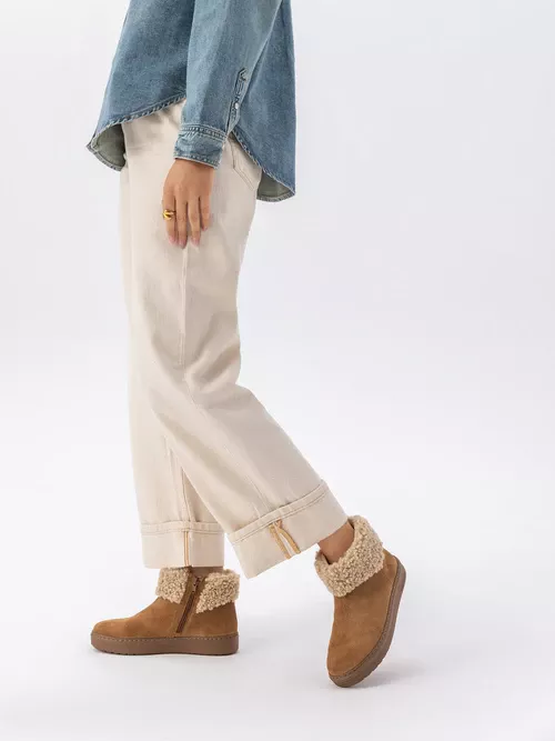 Rude śniegowce z futerkiem ocieplane wełną