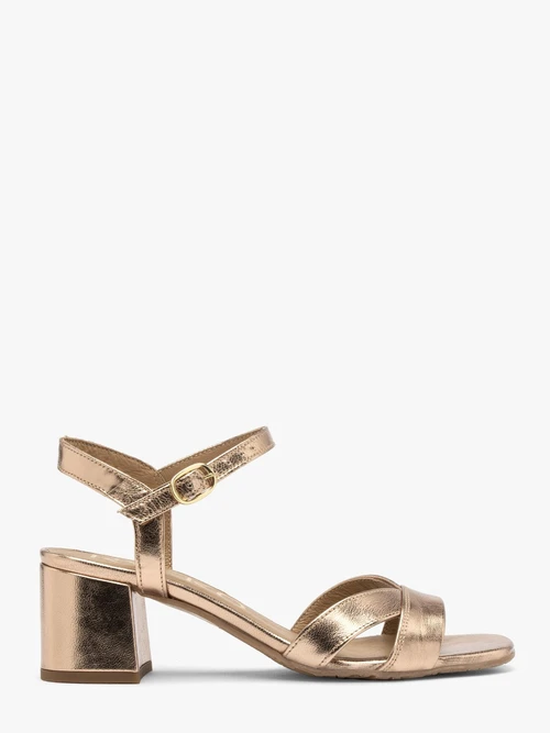 Platynowe sandały z ozdobna cholewką