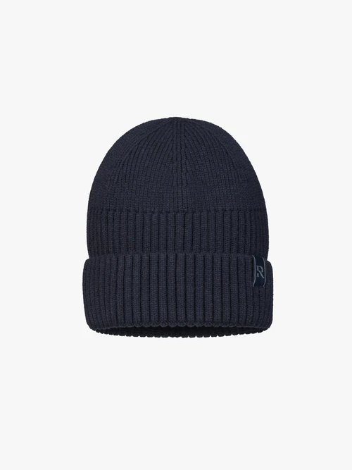 Granatowa prążkowana czapka