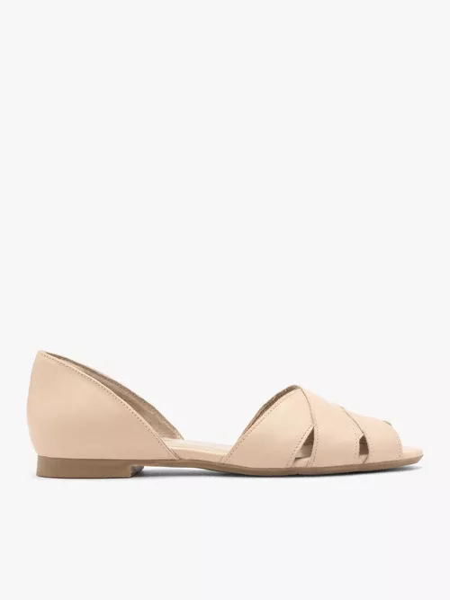 Beżowe sandały peep toe