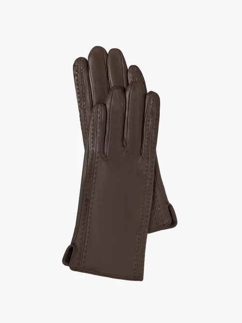 Skórzane rękawiczki damskie w brązowym kolorze