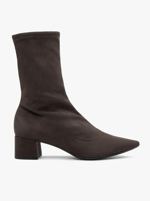 Ciemnobrązowe botki skarpetkowe