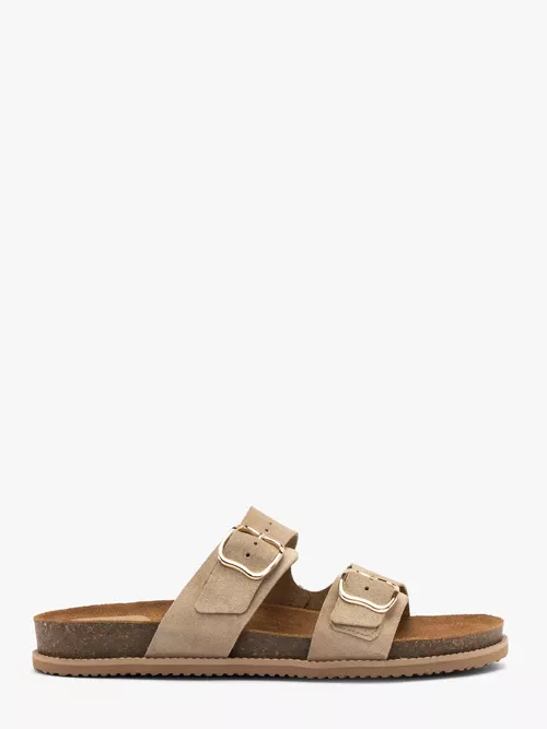 Piaskowe klapki damskie płaskie