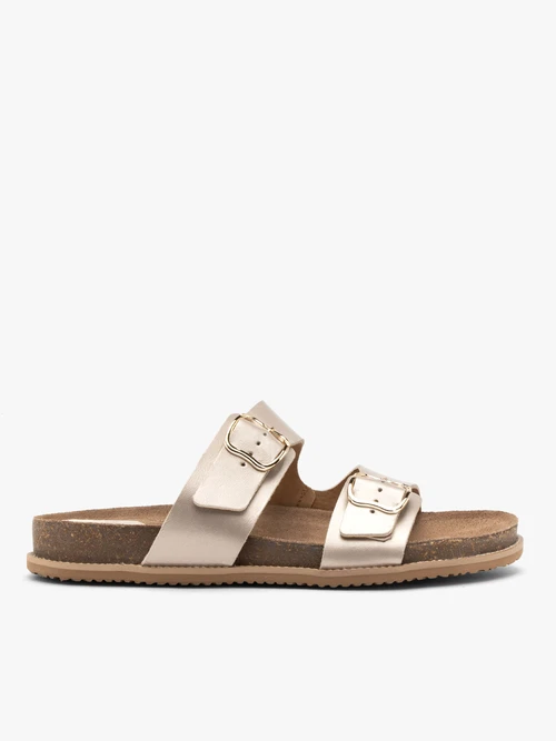 Platynowe płaskie klapki damskie