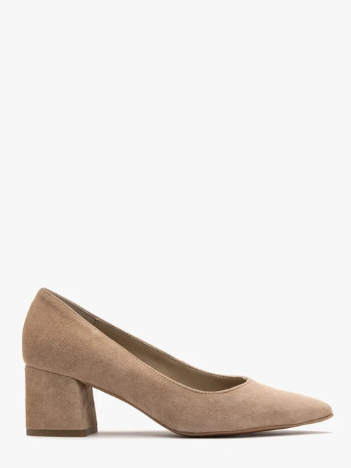 Beżowe czółenka na masywnym klocku