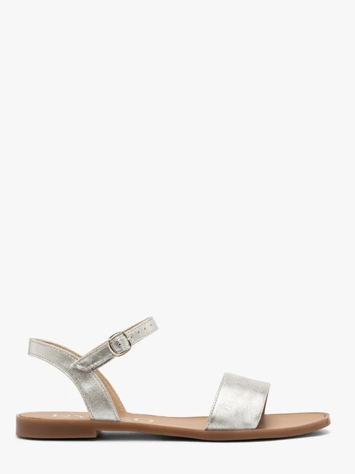 Srebrne sandały damskie płaskie