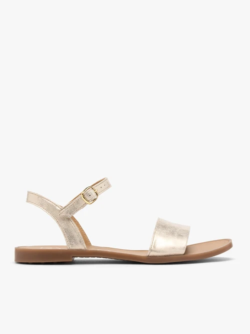 Platynowe płaskie sandały