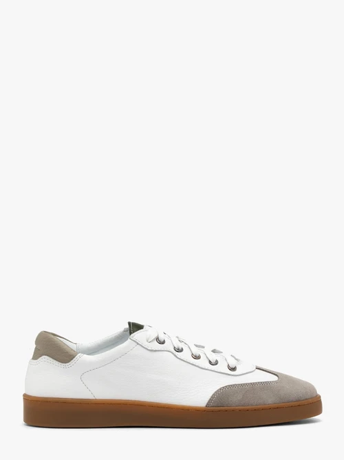 Białe półbuty męskie sznurowane