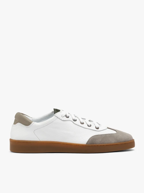 Białe półbuty męskie sznurowane