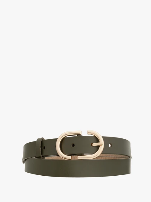 Zielony pasek ze skóry licowej