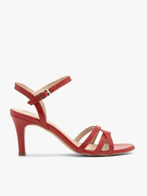 Czerwone sandały damskie na szpilce