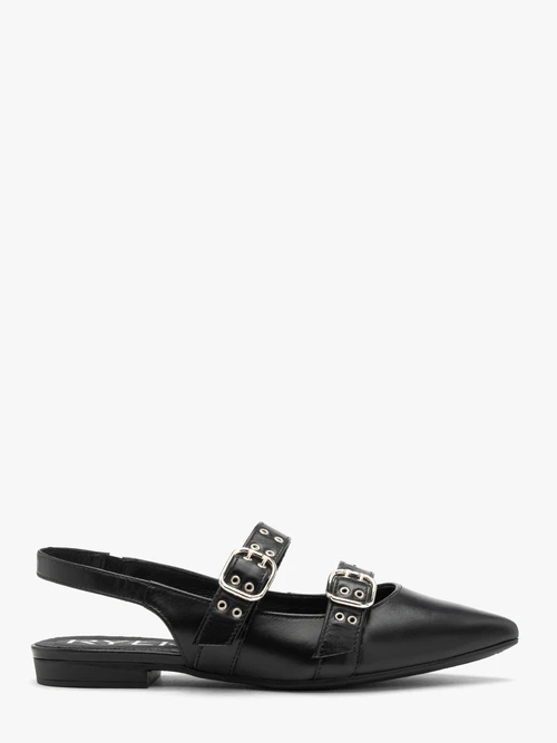 Czarne baleriny bez pięty