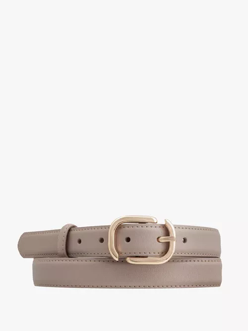 Beżowy pasek ze skóry licowej