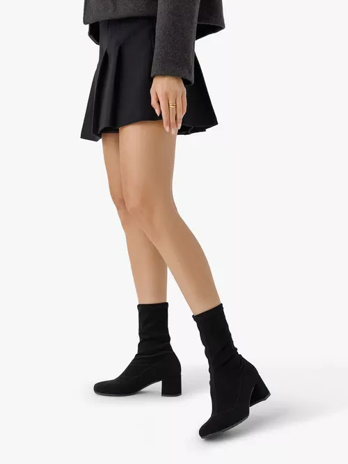Czarne botki skarpetowe z elastyczną cholewką