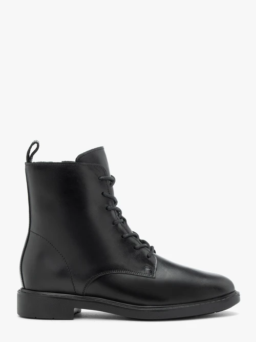 Czarne trzewiki ze skóry licowej