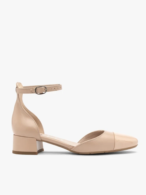 Dwuczęściowe czółenka damskie z lakierowanym noskiem