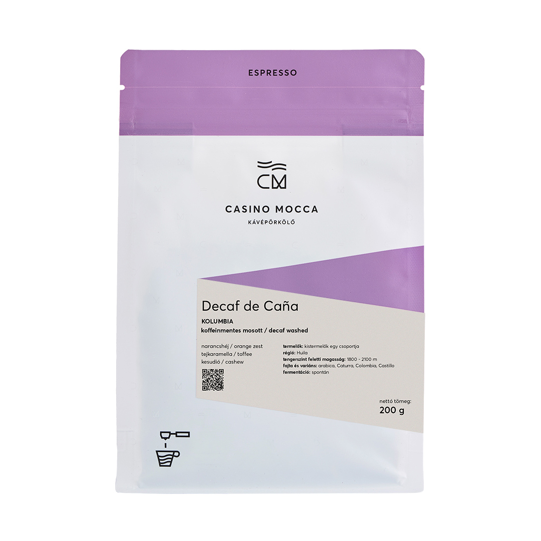 Casino Mocca - kawa ziarnista bezkofeinowa Kolumbia Huila de Cana Espresso 200 g