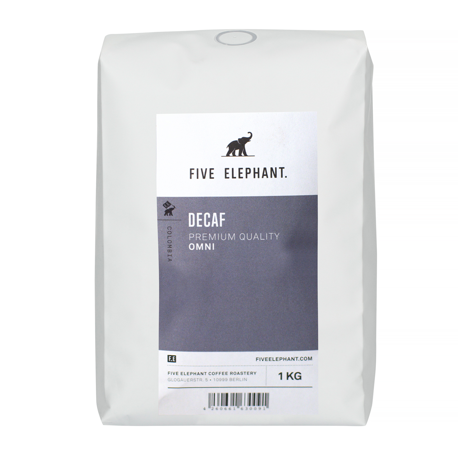 Five Elephant - bezkofeinowa kawa ziarnista Kolumbia Cauca Washed Omniroast 1 kg