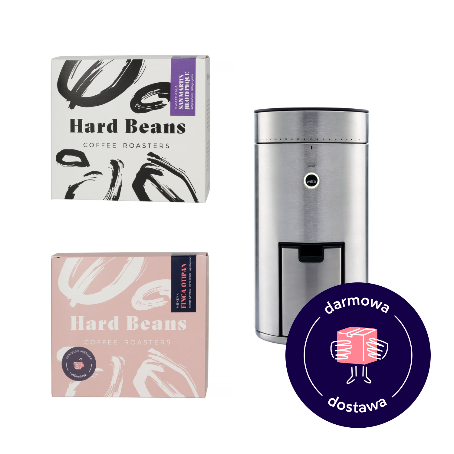 Zestaw Wilfa Uniform WSFB-100 + 2 x kawa Hard Beans 250g