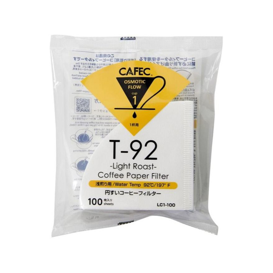 Cafec - Filtry Light Roast Białe Cup1 100 sztuk