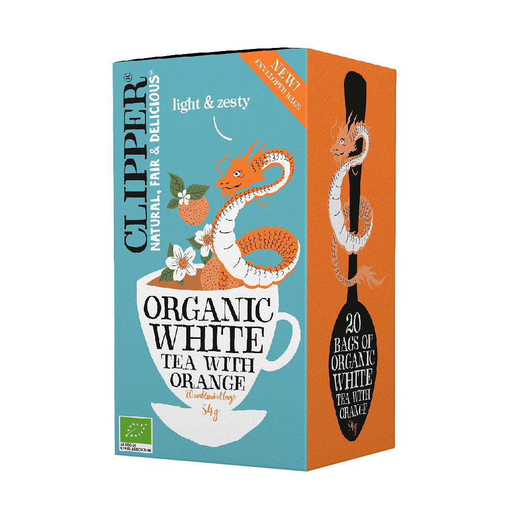 Clipper - herbata biała Organic White Tea with Orange 20 saszetek