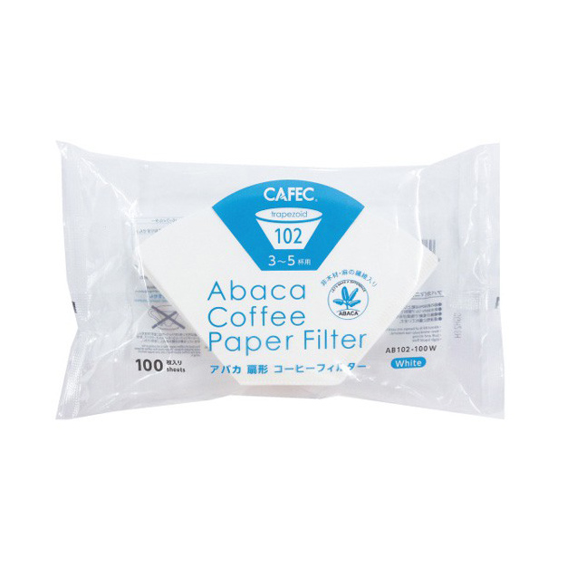 Cafec - Filtry Abaca 102 Białe 3-5 Cups 100 sztuk