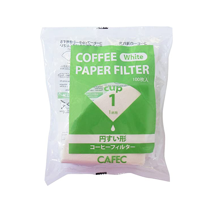 Cafec - Filtry Tradycyjne Białe Cup1 100 sztuk