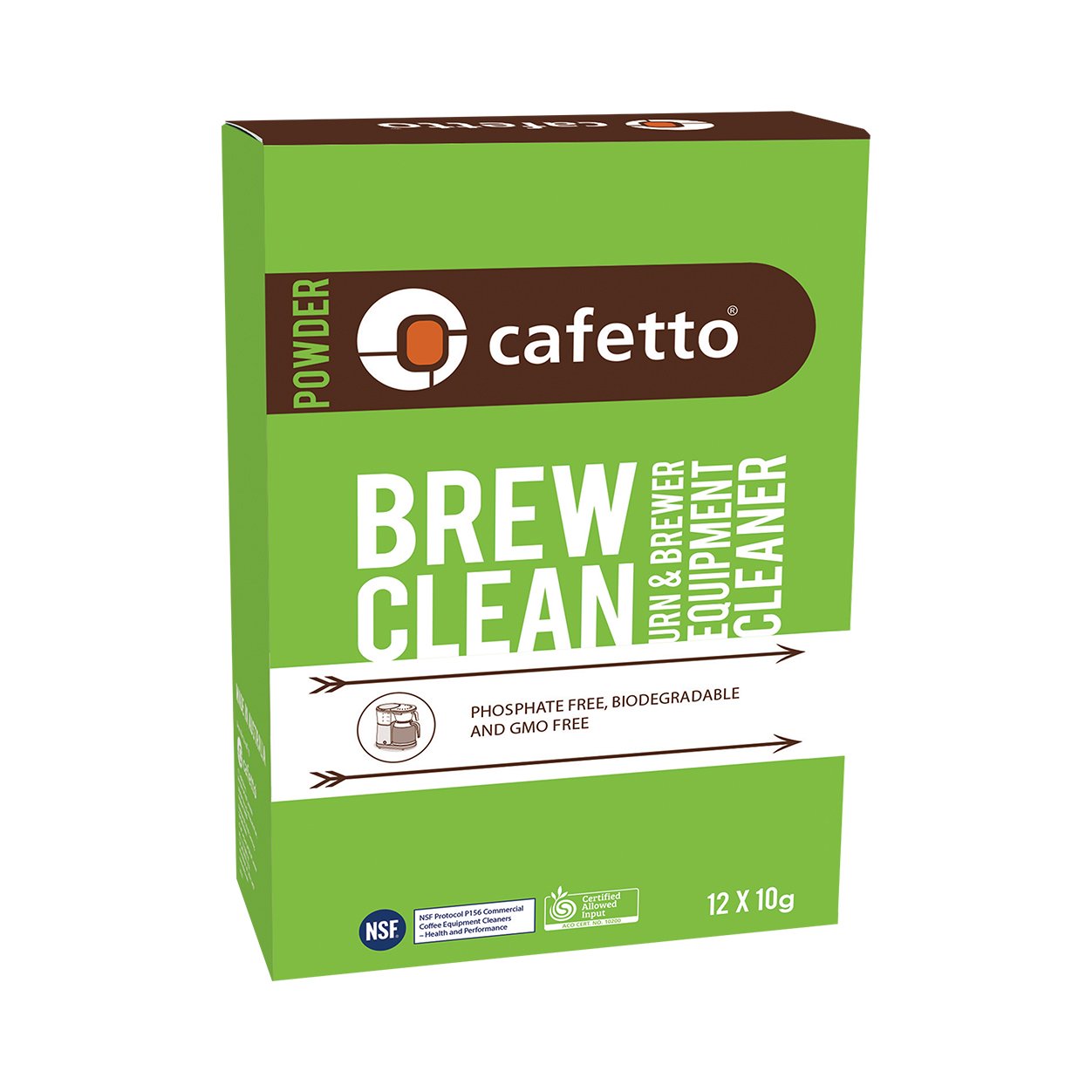 Cafetto - Brew Clean - Środek do czyszczenia akcesoriów ekspresów przelewowych 12 saszetek x 10g