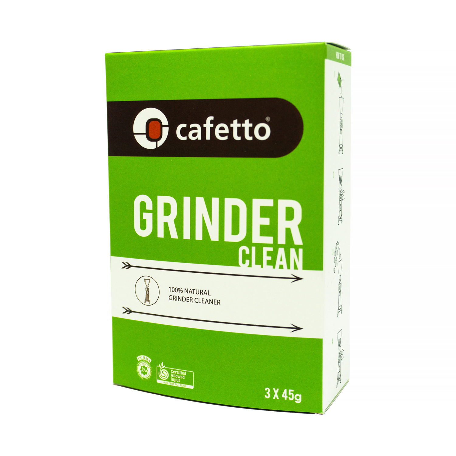 Cafetto - Grinder Clean - Środek do czyszczenia młynków 3 saszetki x 45g