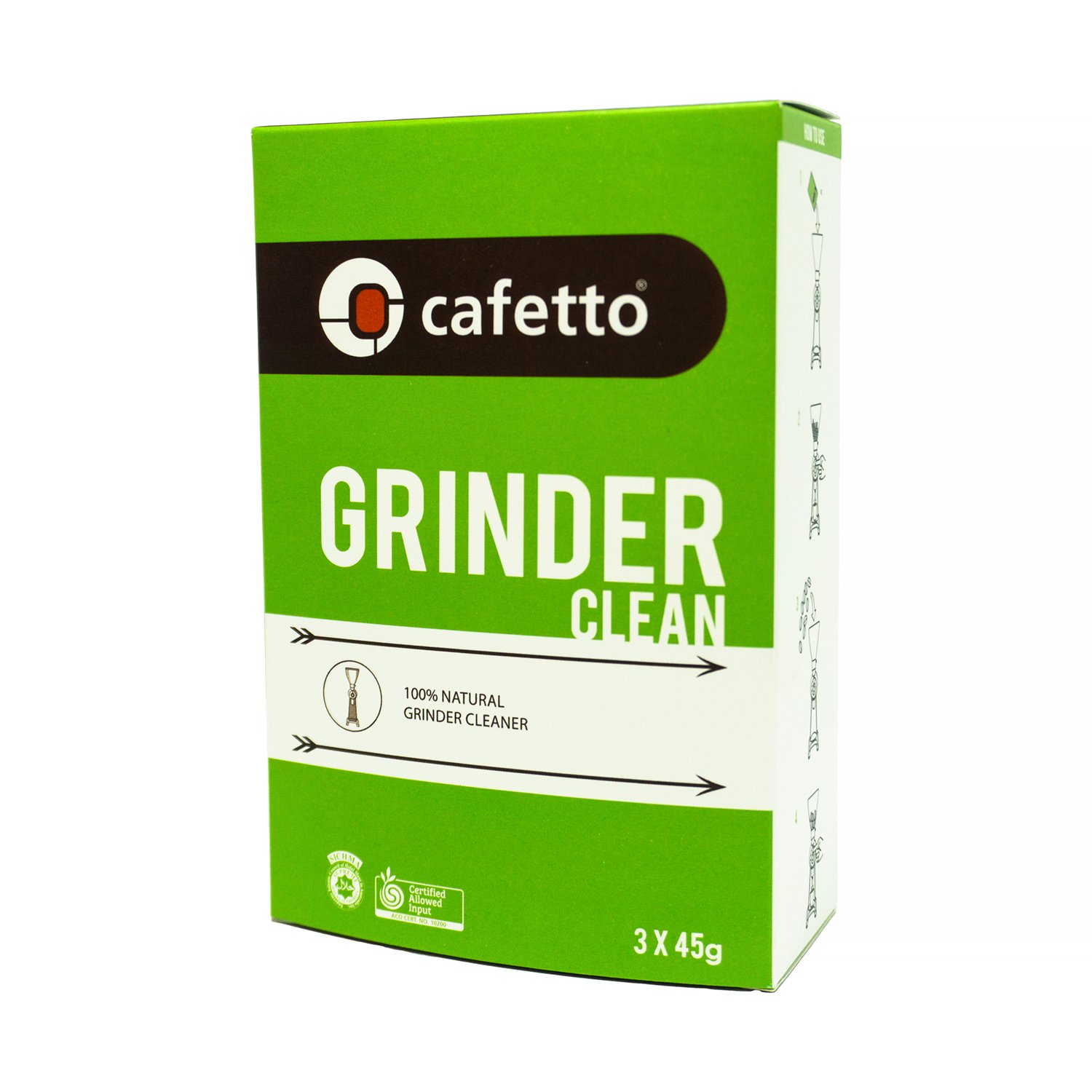Cafetto - Grinder Clean - Środek do czyszczenia młynków 3 saszetki x 45g