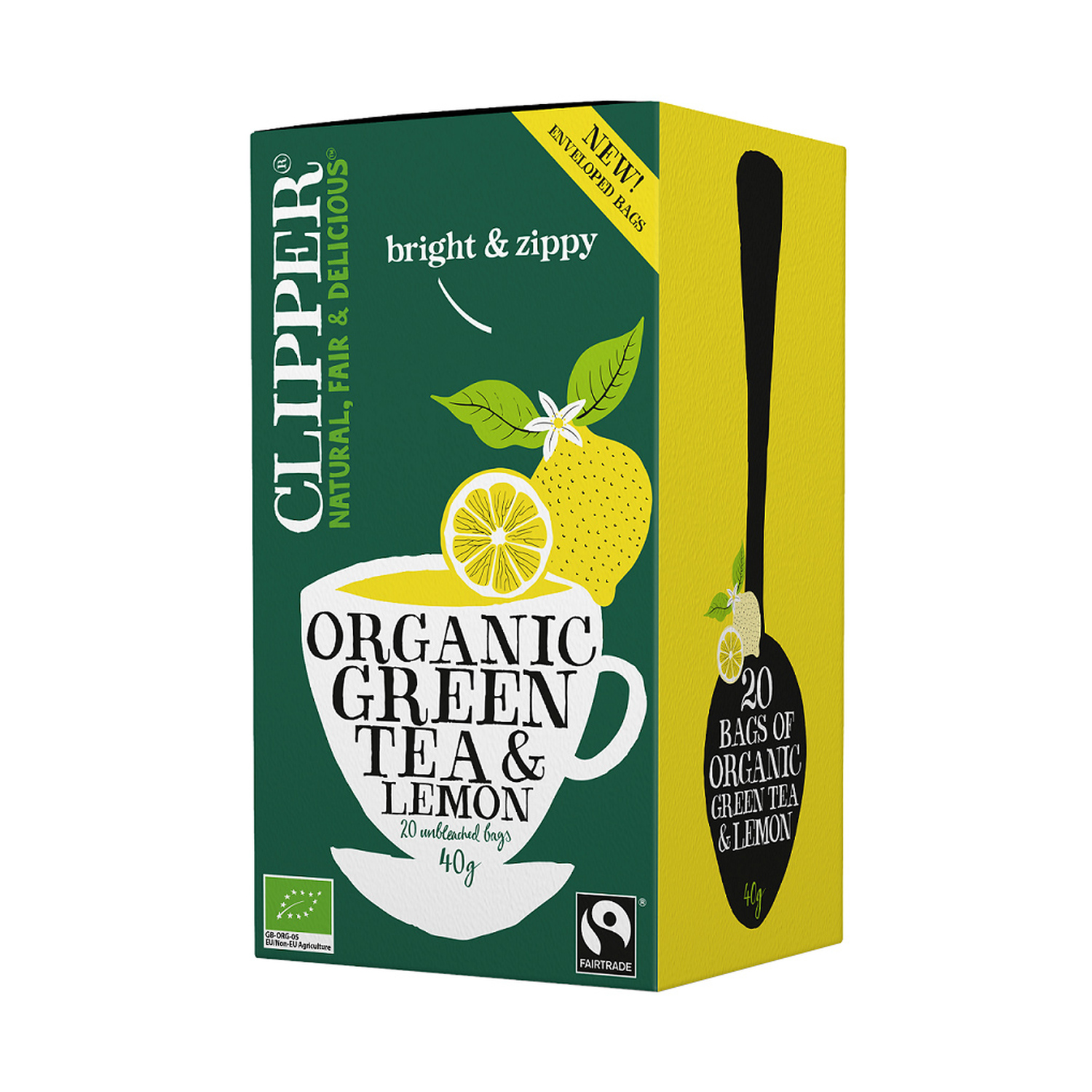 Clipper - herbata zielona Organic Green Tea & Lemon 20 saszetek