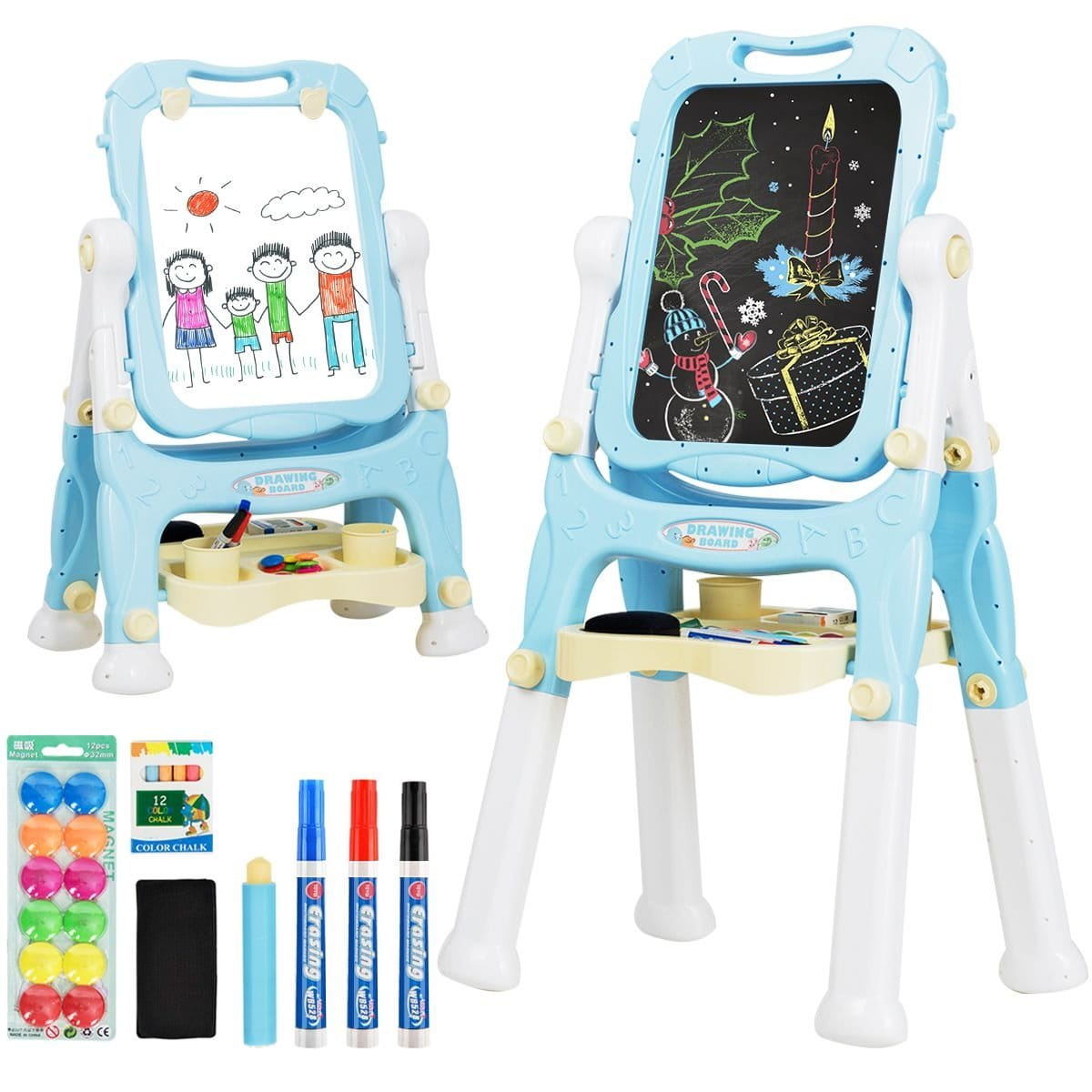 Tablica magnetyczna dla dzieci do nauki i zabawy 2 w 1