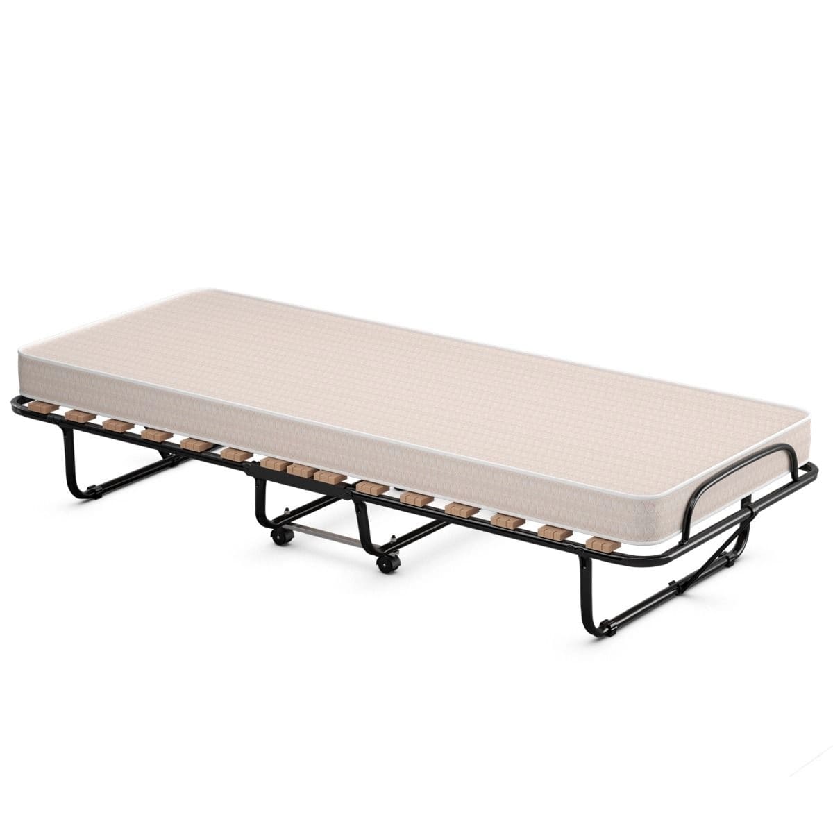 Składane łóżko z materacem z pianką memory