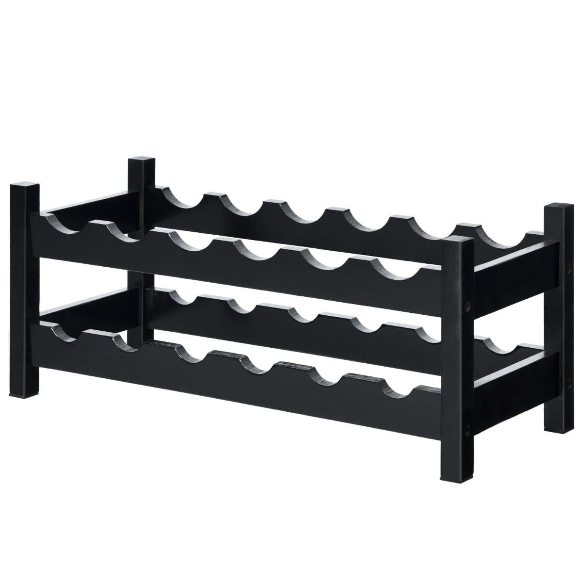 Bambusowa półka stojak na wino 12 butelek