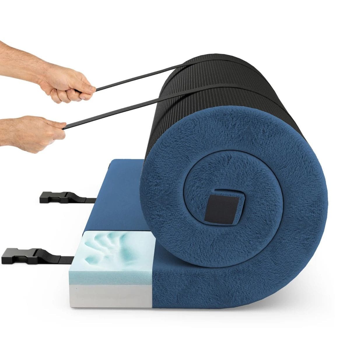 Zwijany materac kempingowy z pianką memory wodoodporny 78 x 188 cm