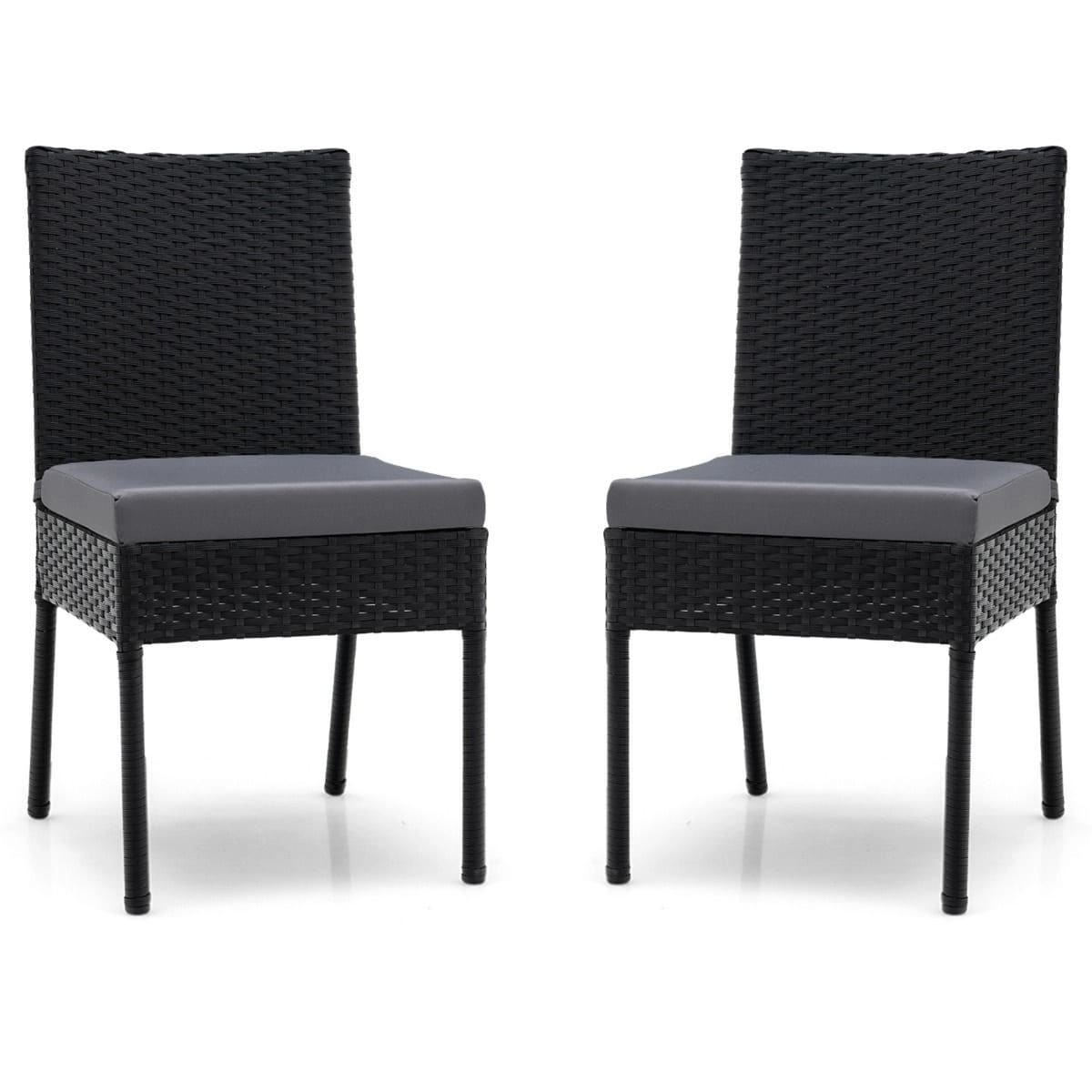 Zestaw 2 szt. rattanowych krzeseł ogrodowych z poduszkami