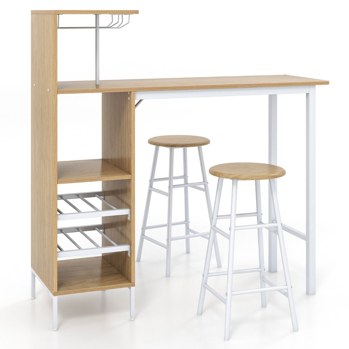 Zestaw kuchenny stół i dwa hokery naturalny