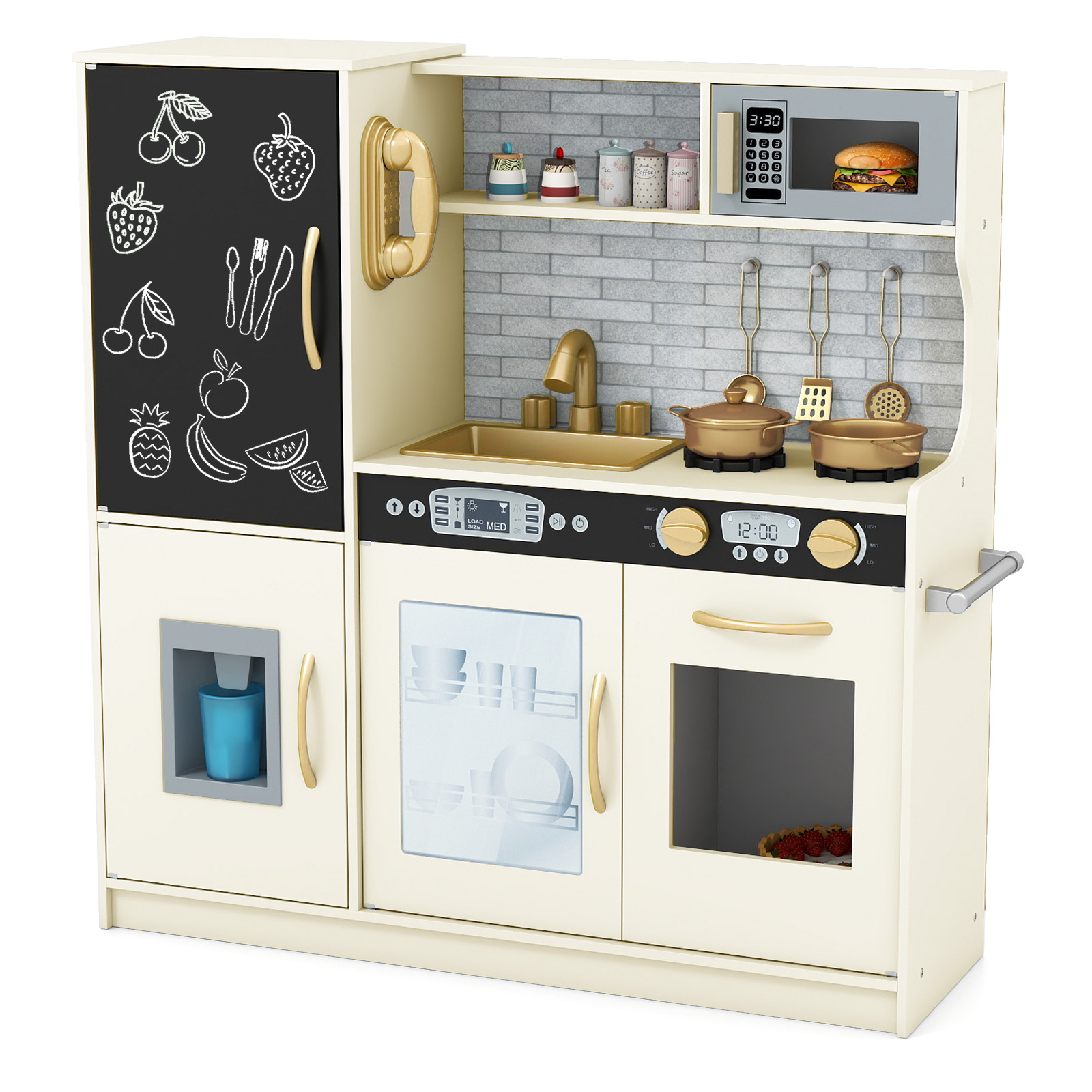 Kuchnia dla dzieci do zabawy w dom beżowa 82 x 24 x 80 cm