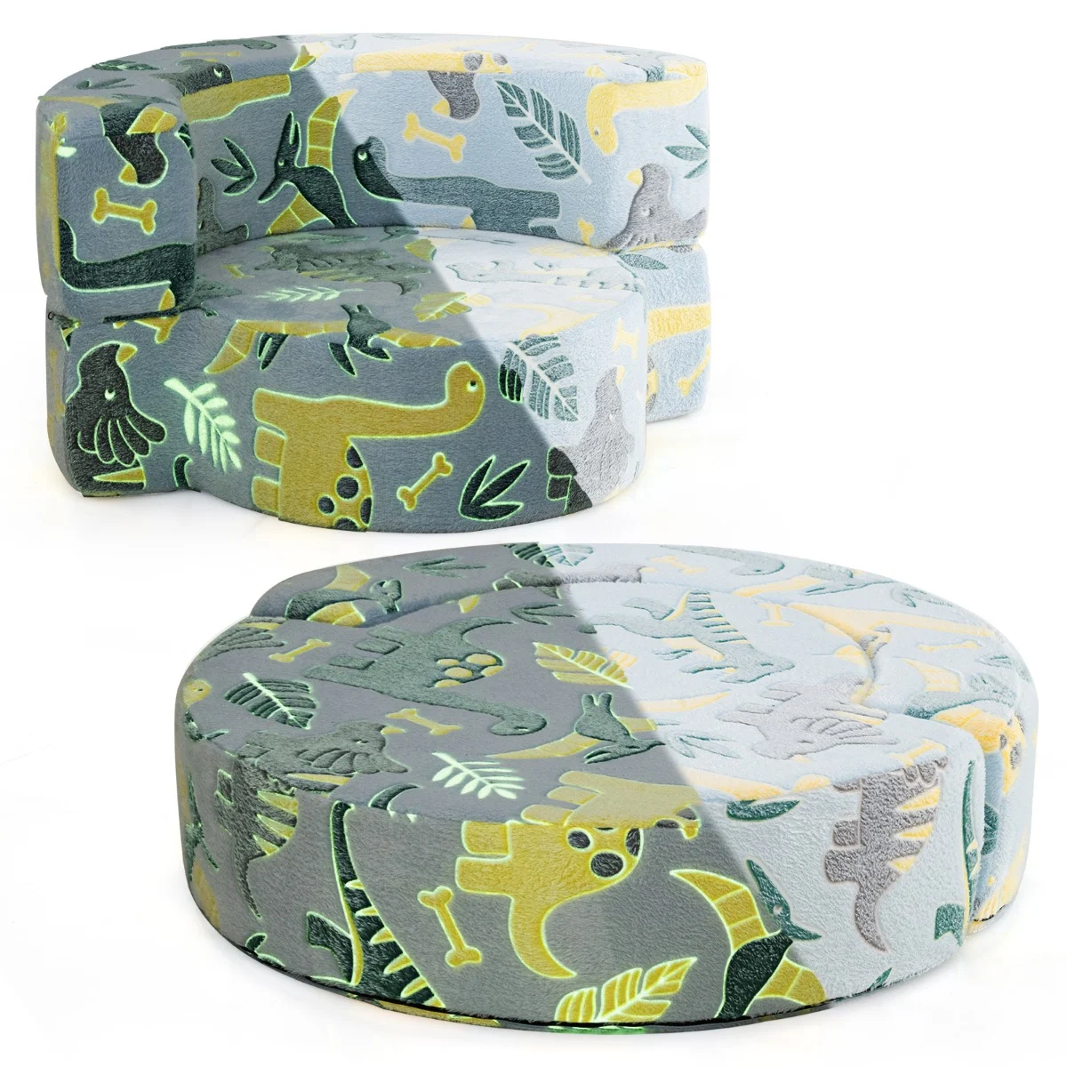 Okrągła modułowa sofa dla dzieci fluorescencyjna