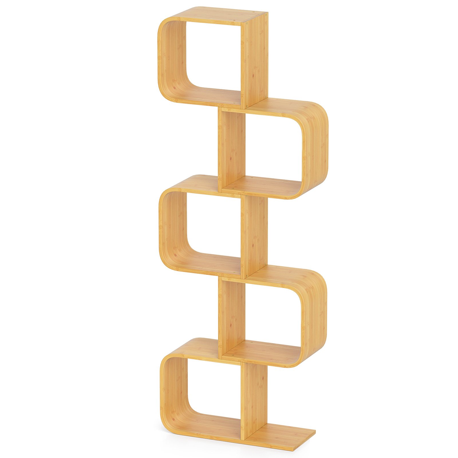 Nowoczesny drewniany regał na książki i dekoracje